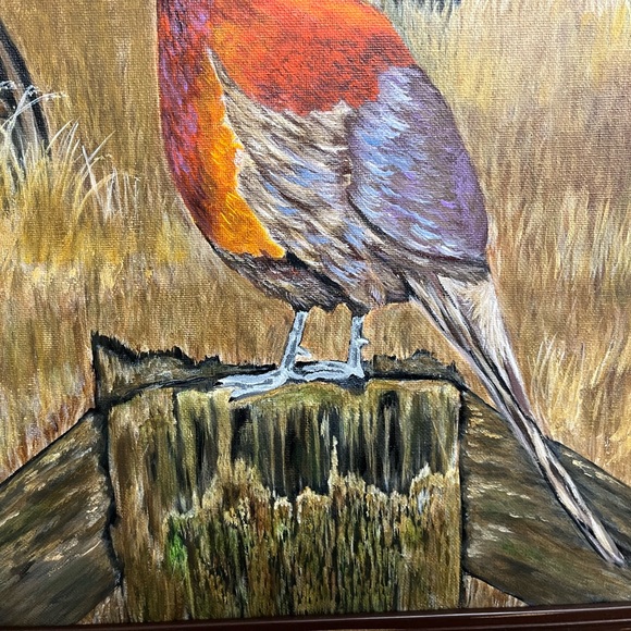 Original painting framed of a pheasant farm scene by Leah Smith - Picture 5 of 5